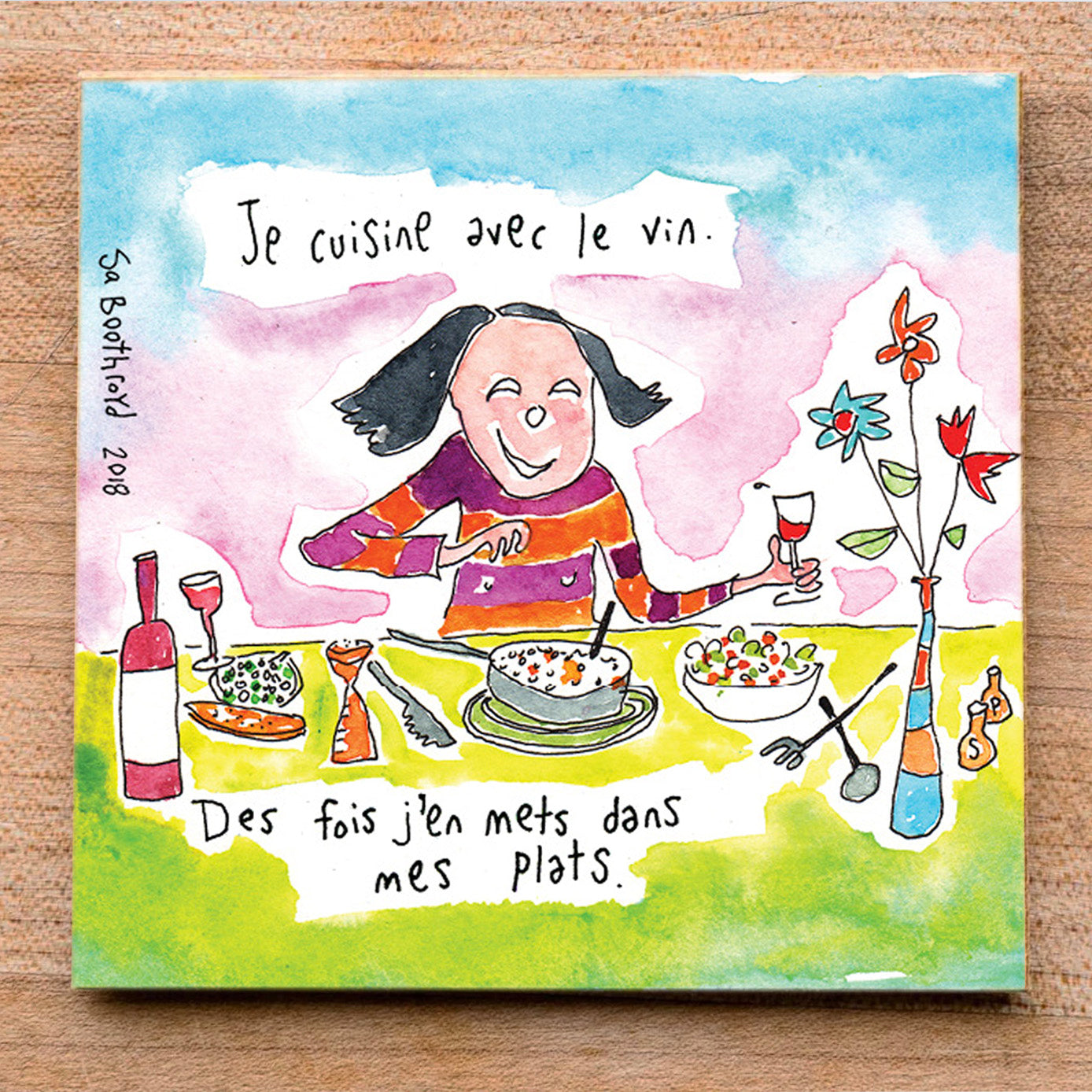 I cook with wine, sometimes I even add it to the food (English & Français)