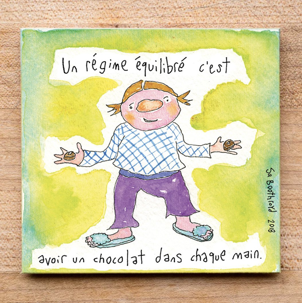 A Balanced Diet Is A Chocolate In Each Hand (English & Français) Magnet / Français Little Things