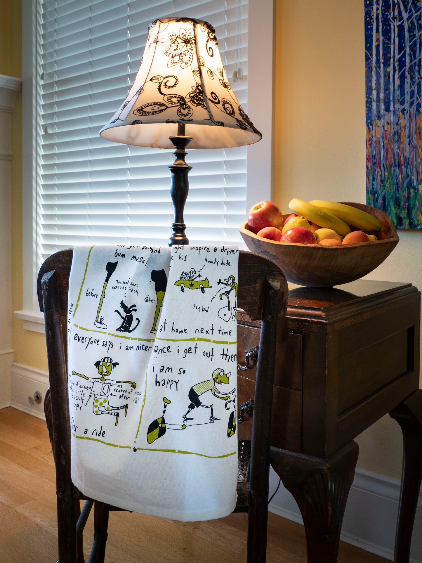 Tea Towel - Reasons to go for a bike ride (English & French)