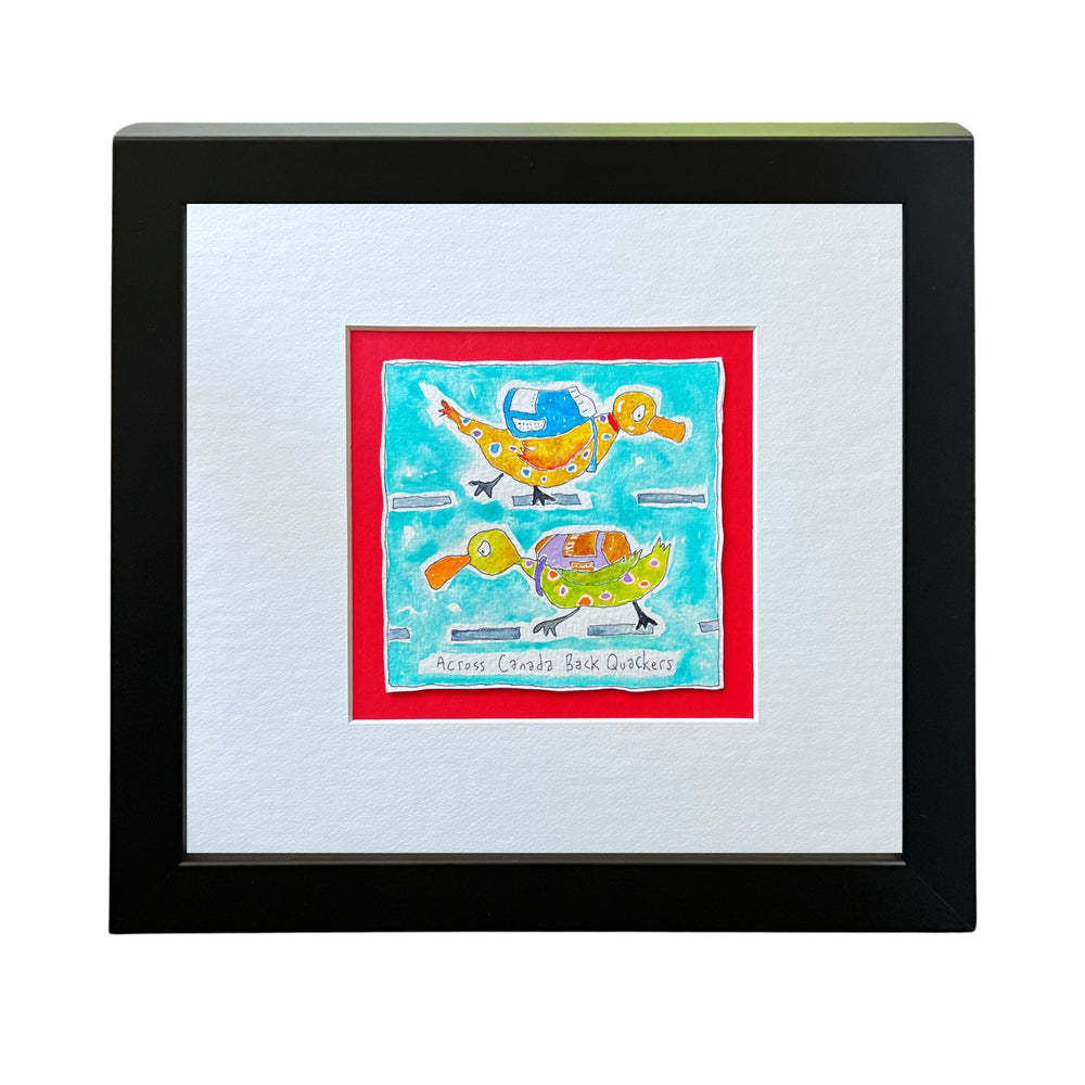 
                  
                    Across Canada Back Quackers (framed watercolour)
                  
                