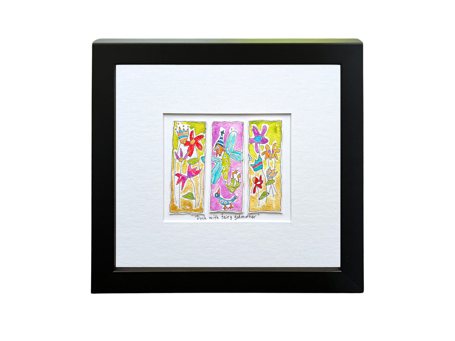 
                  
                    Duck with fairy godmother (framed watercolour)
                  
                