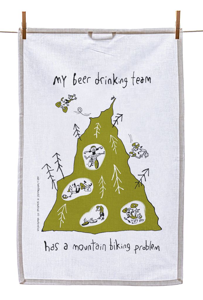 Tea Towel - My beer drinking team has a mountain biking problem