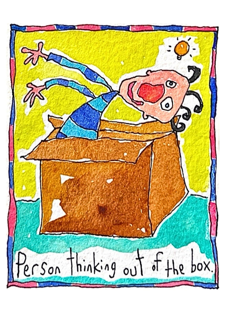 Person thinking out of the box.