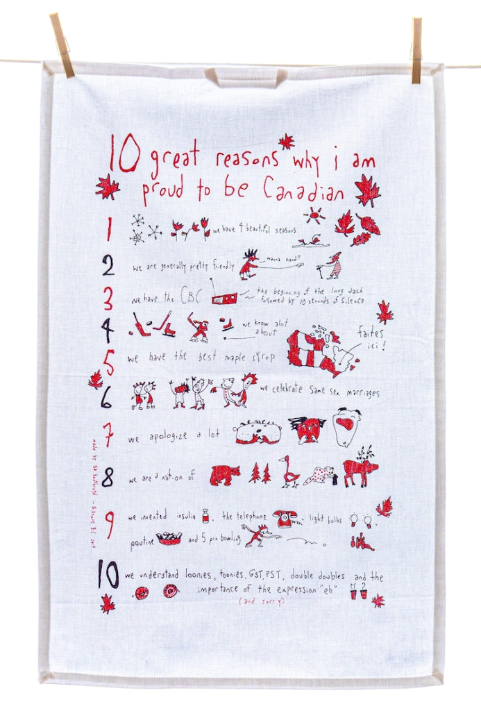 Tea Towel - 10 Great reasons why I am proud to be Canadian