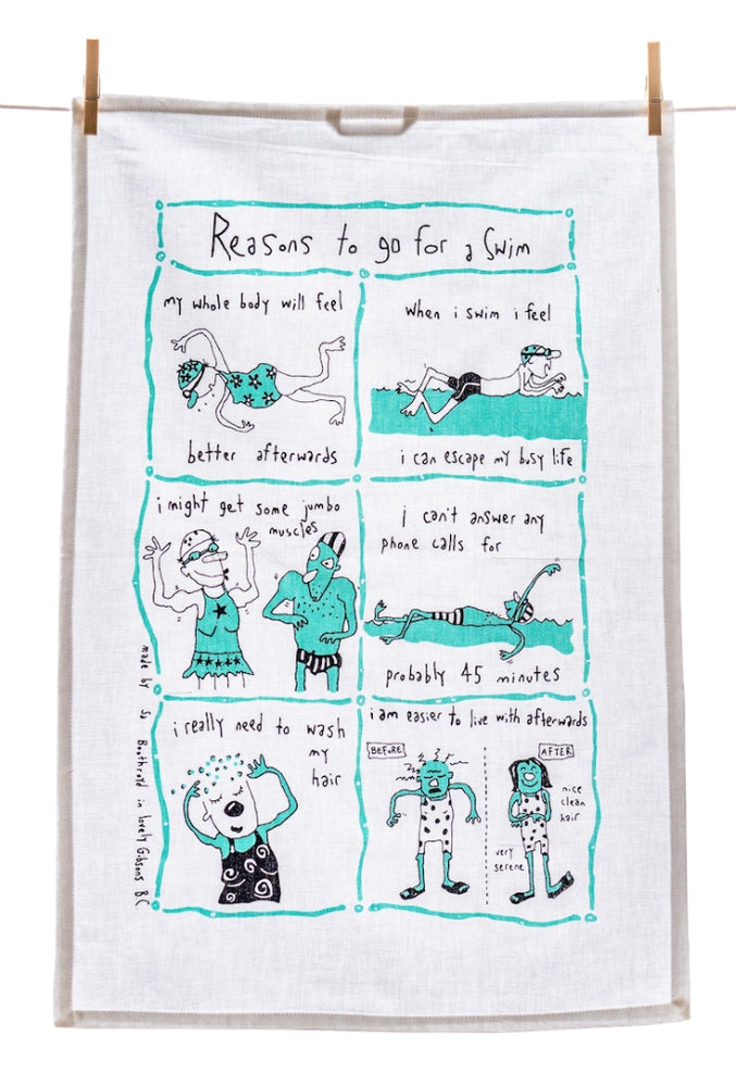 
                  
                    Tea Towel - Reasons to go for a swim
                  
                