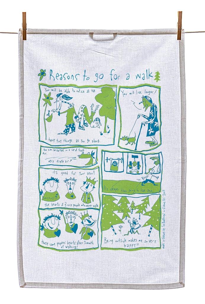 
                  
                    Tea Towel - Reasons to go for a walk (English & French)
                  
                