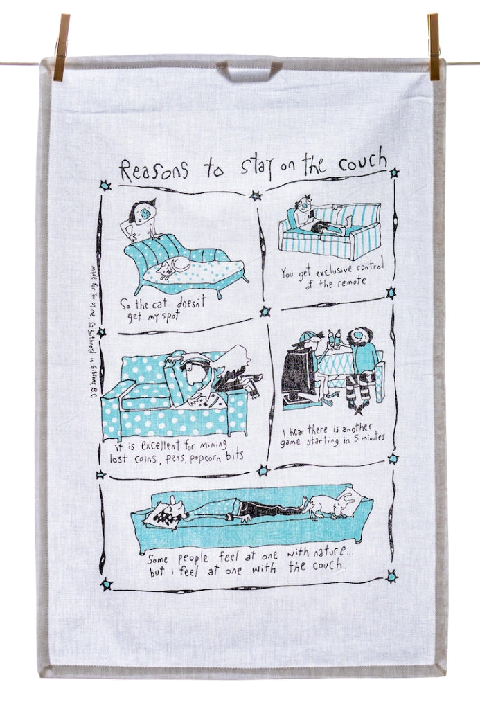 Tea Towel - Reasons to stay on the couch