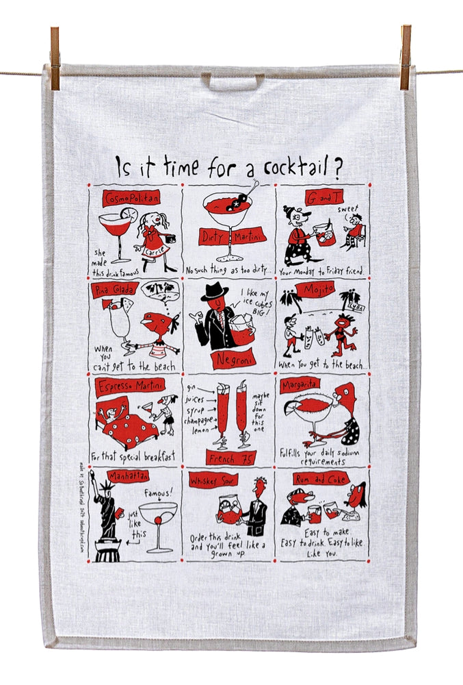 
                  
                    Tea Towel - Is it time for a cocktail? (also available in orange!)
                  
                