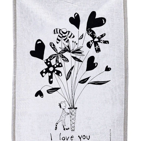 Tea Towel - I love you (English & French)