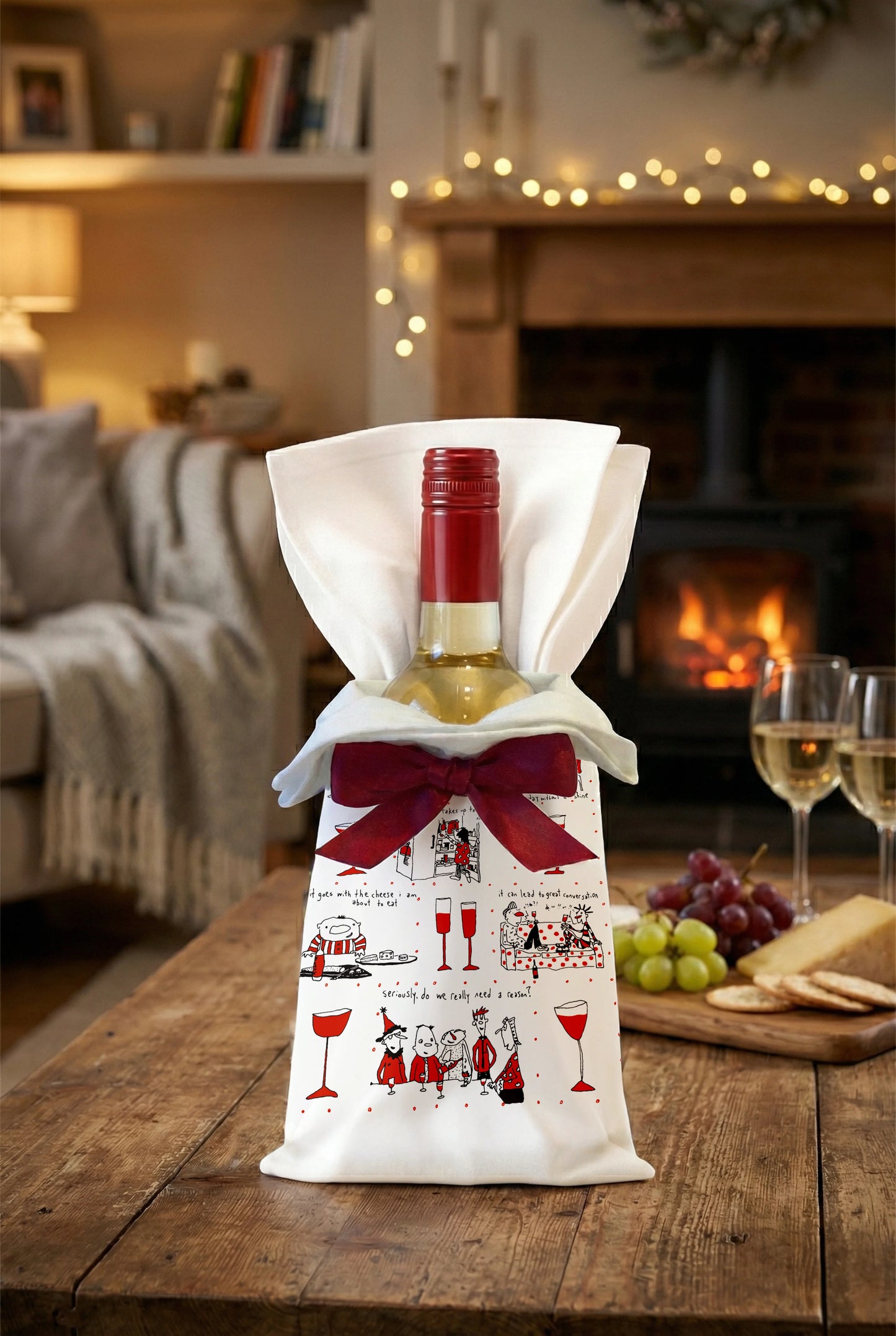 
                  
                    Tea Towel - Reasons to have a glass of wine (English & French)
                  
                