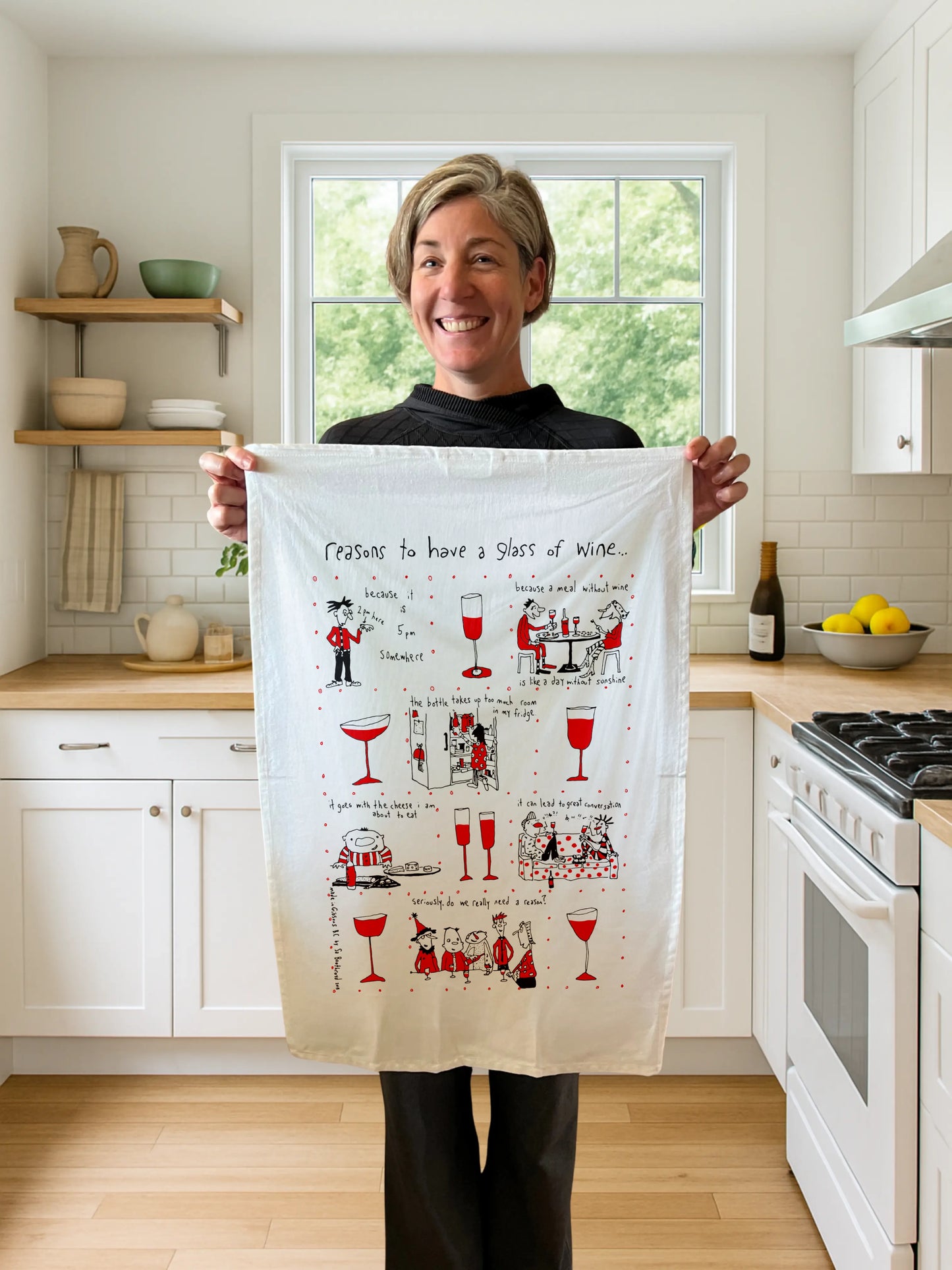 Funny Wine Themed Kitchen Towel Sublimation Bundle, Kitchen Tea Towel
