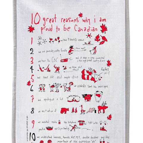 Tea Towel - 10 Great reasons why I am proud to be Canadian