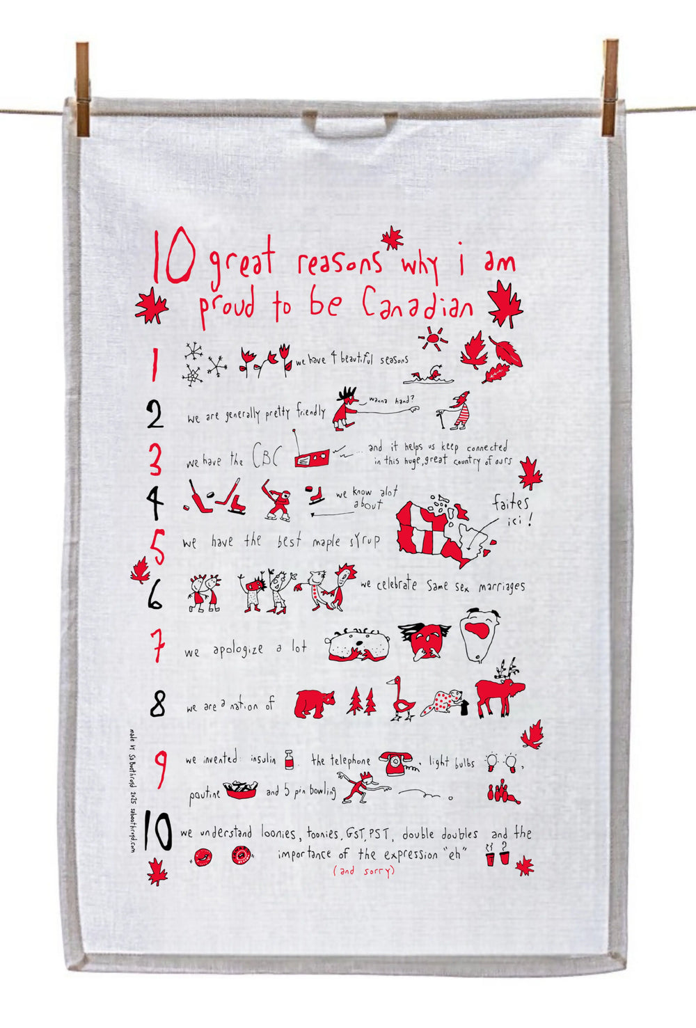 Tea Towel - 10 Great reasons why I am proud to be Canadian