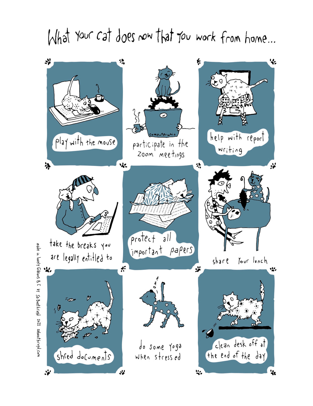Print - What your cat does now that you work from home