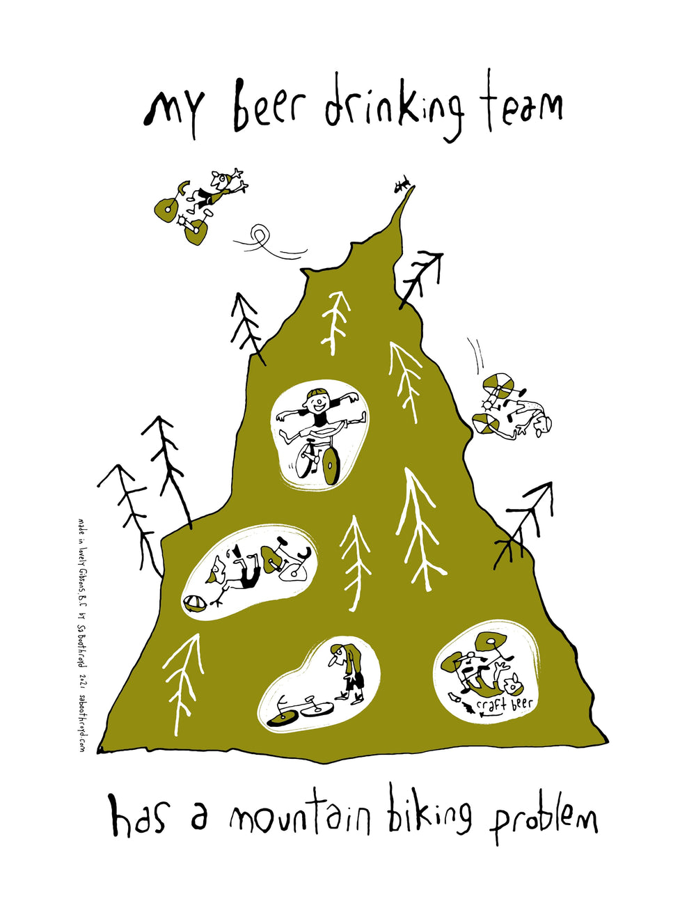 Print - My beer drinking team has a mountain biking problem