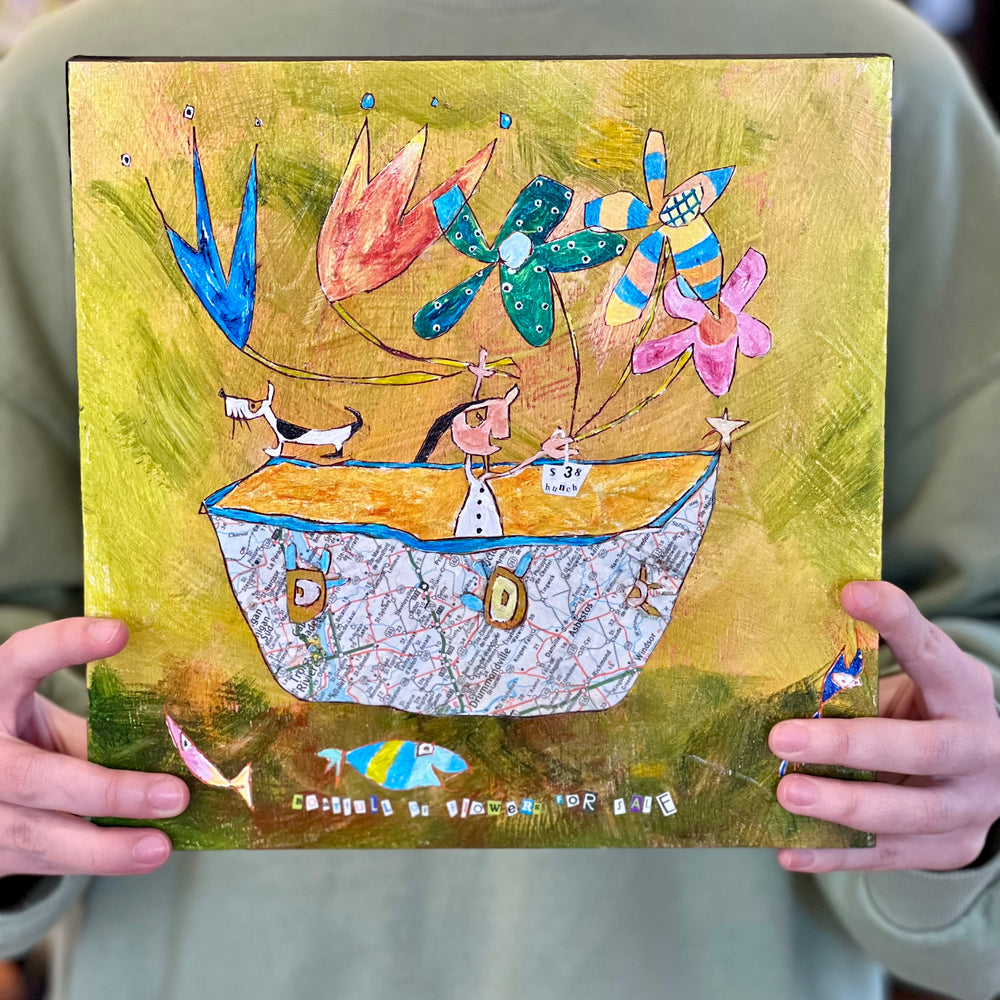
                  
                    Boat full of flowers for sale (10" x 10")
                  
                