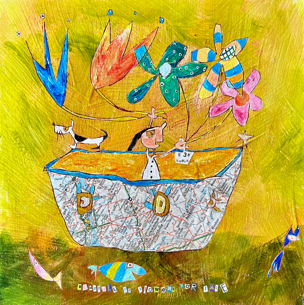Boat full of flowers for sale (10