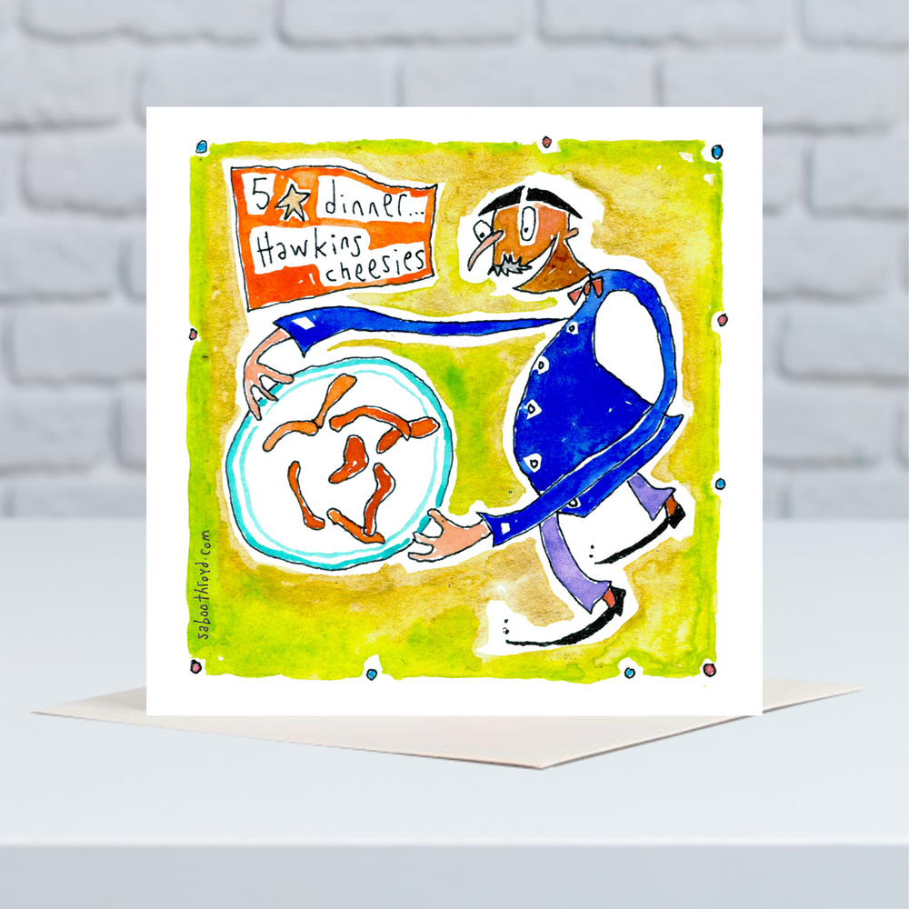 Mini Card - Five star dinner...Hawkins cheesies