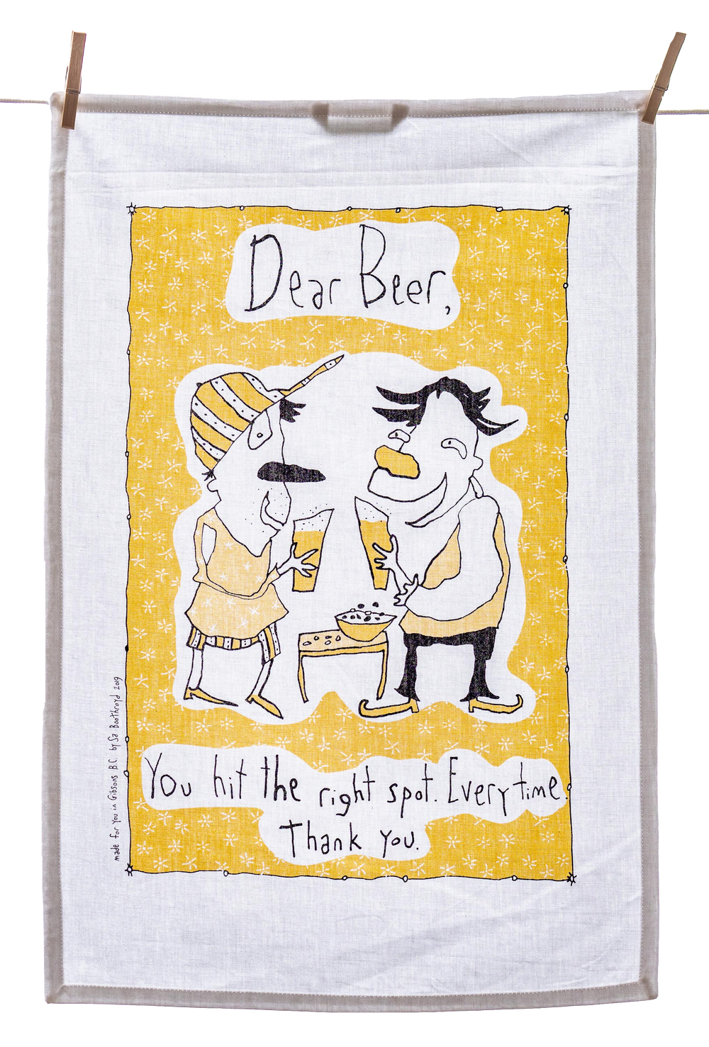 Tea Towel - Dear Beer, you hit the right spot. Every time.