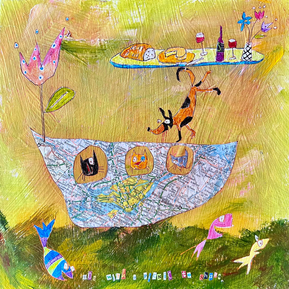
                  
                    Dog with a picnic to share (10" x 10")
                  
                