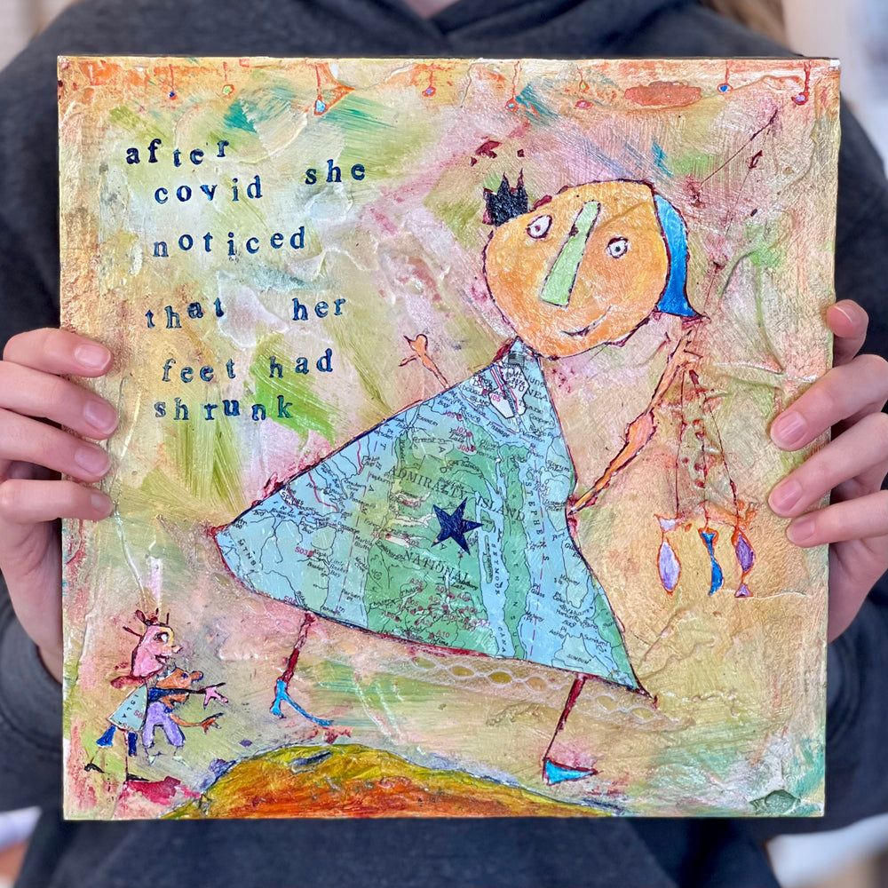
                  
                    After Covid she noticed that her feet had shrunk (10" x 10")
                  
                