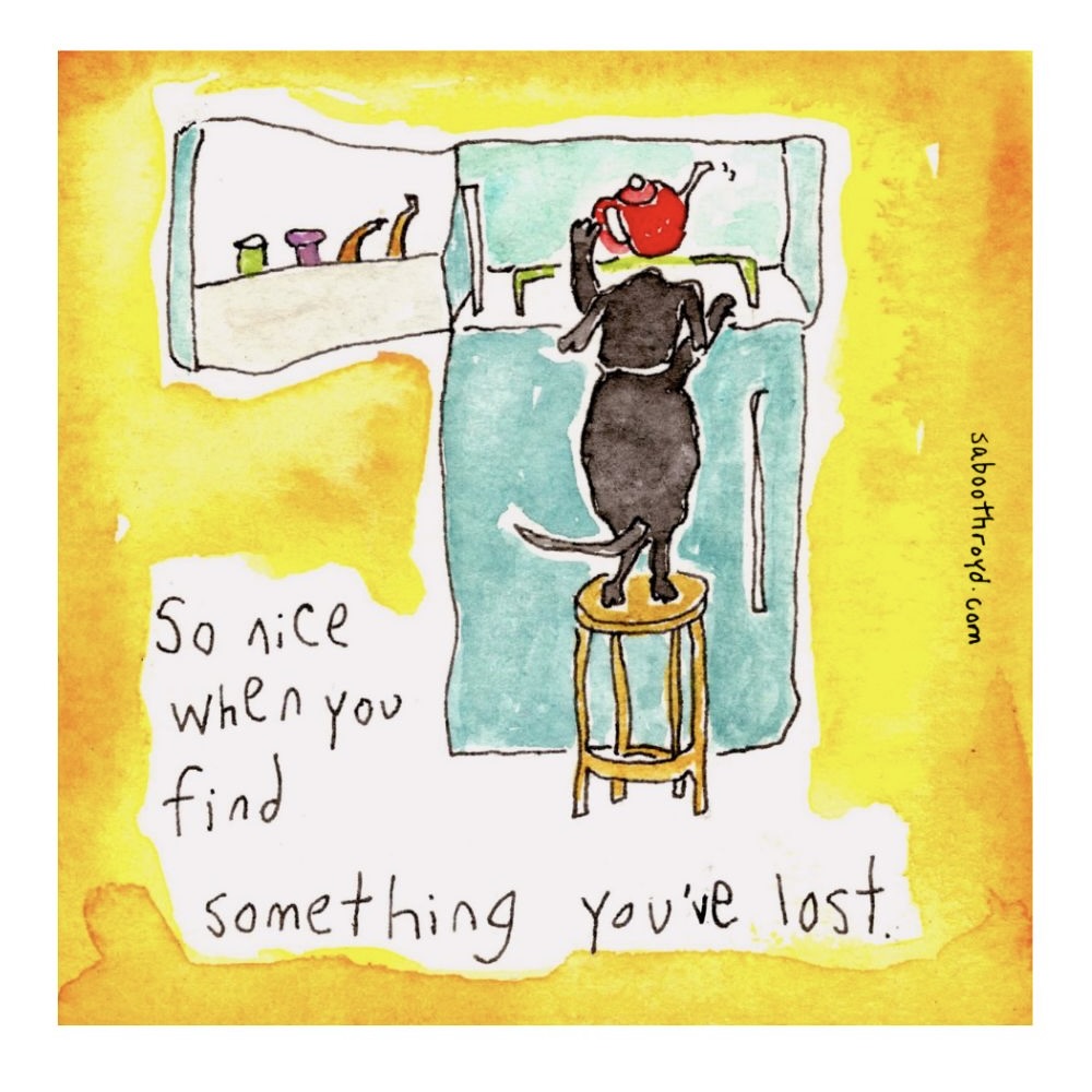 So nice when you find something you've lost (framed watercolour)