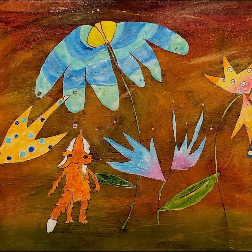 
                  
                    Another fox in my flower garden (48"x 16")
                  
                