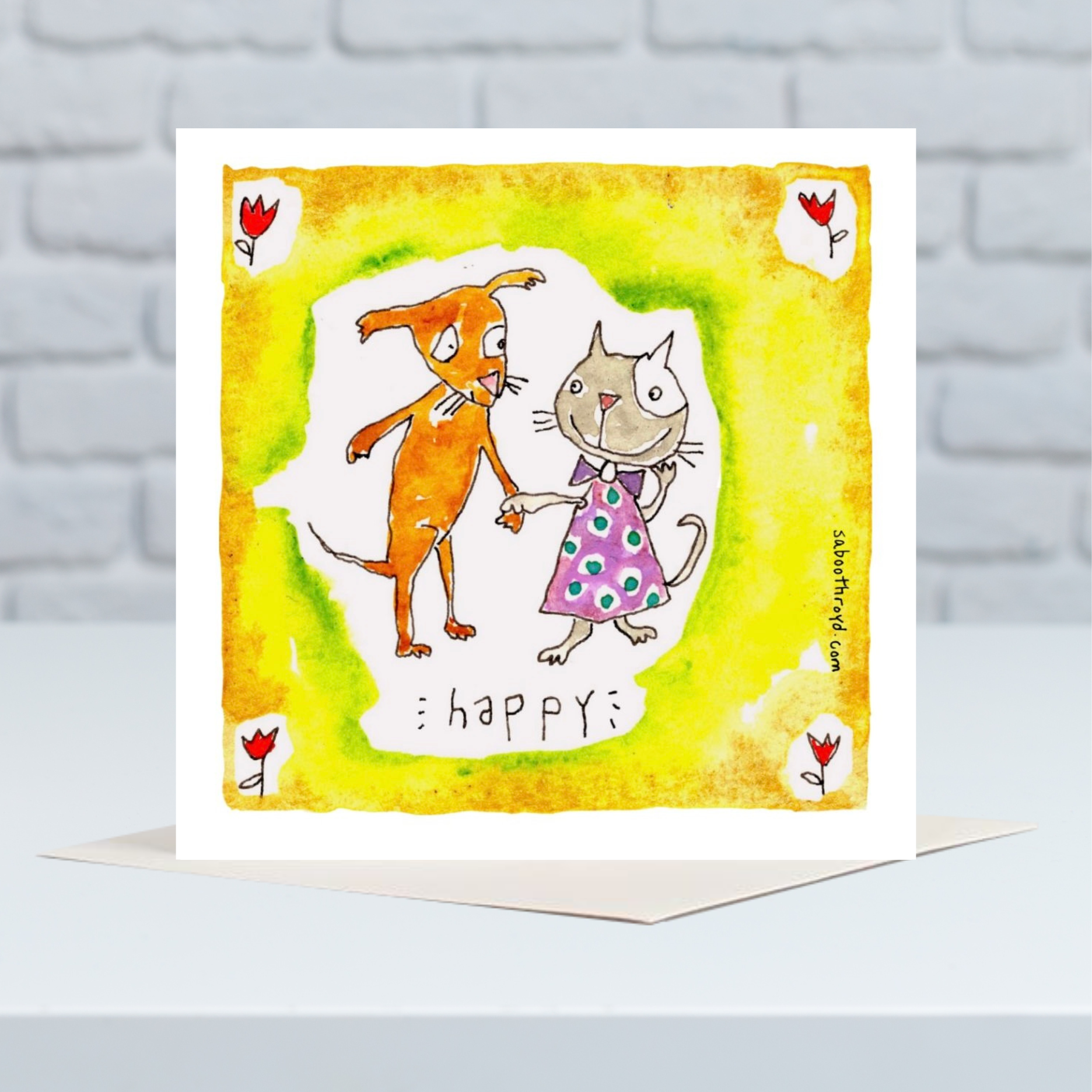 Mini Card - Happy – Sa Boothroyd Gallery
