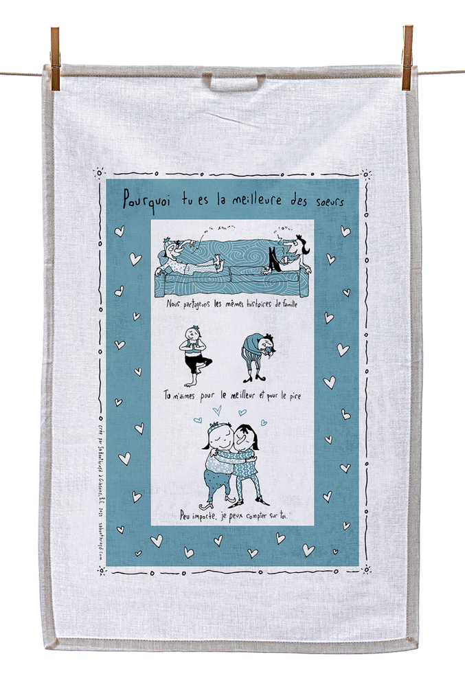 
                  
                    Tea Towel - Reasons why you are the best sister (English & French)
                  
                