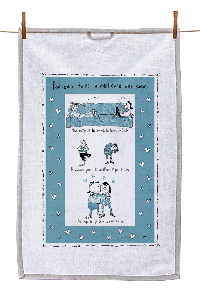 
                  
                    Tea Towel - Reasons why you are the best sister (English & French)
                  
                
