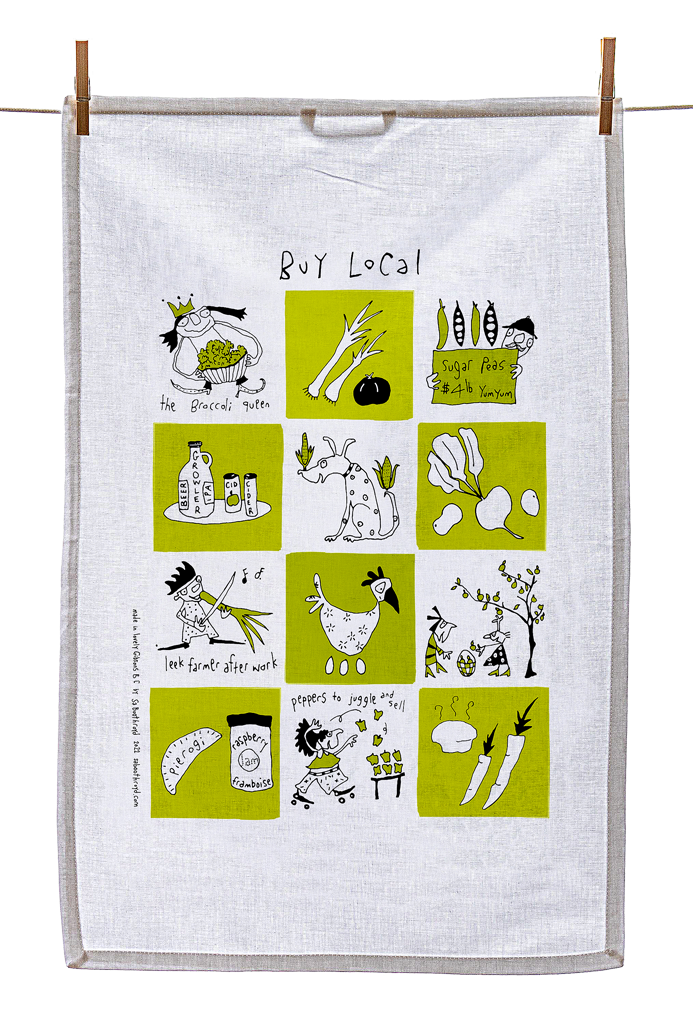 Tea Towel - Buy local (English & French)