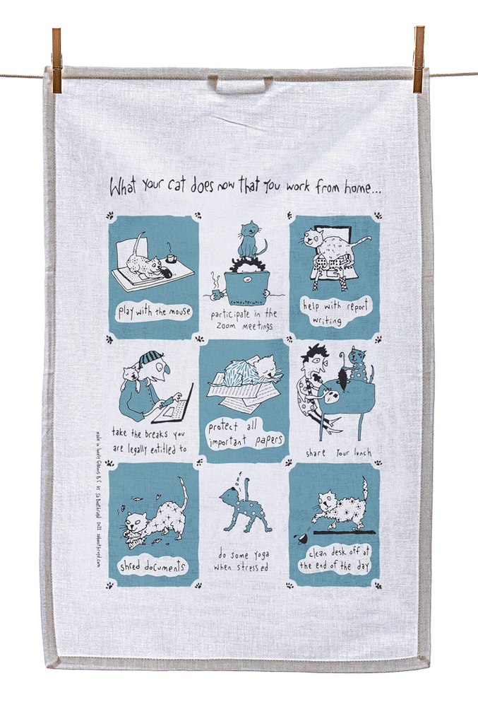 
                  
                    Tea Towel - What your cat does now that you work from home... (English & French)
                  
                