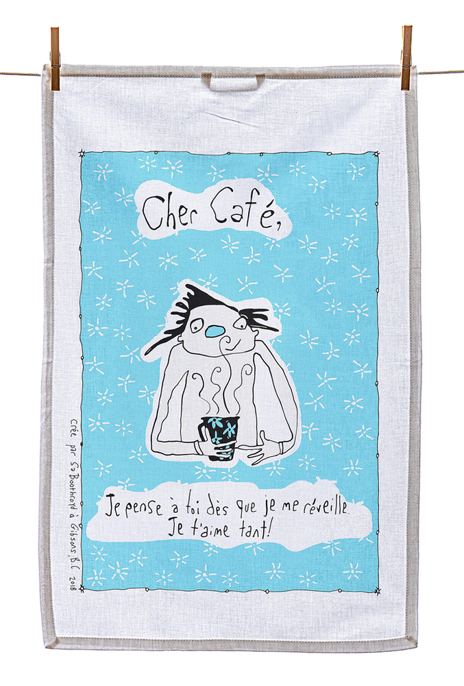 
                  
                    Tea Towel - Dear Coffee, you are the first thing I think about... (English & French)
                  
                