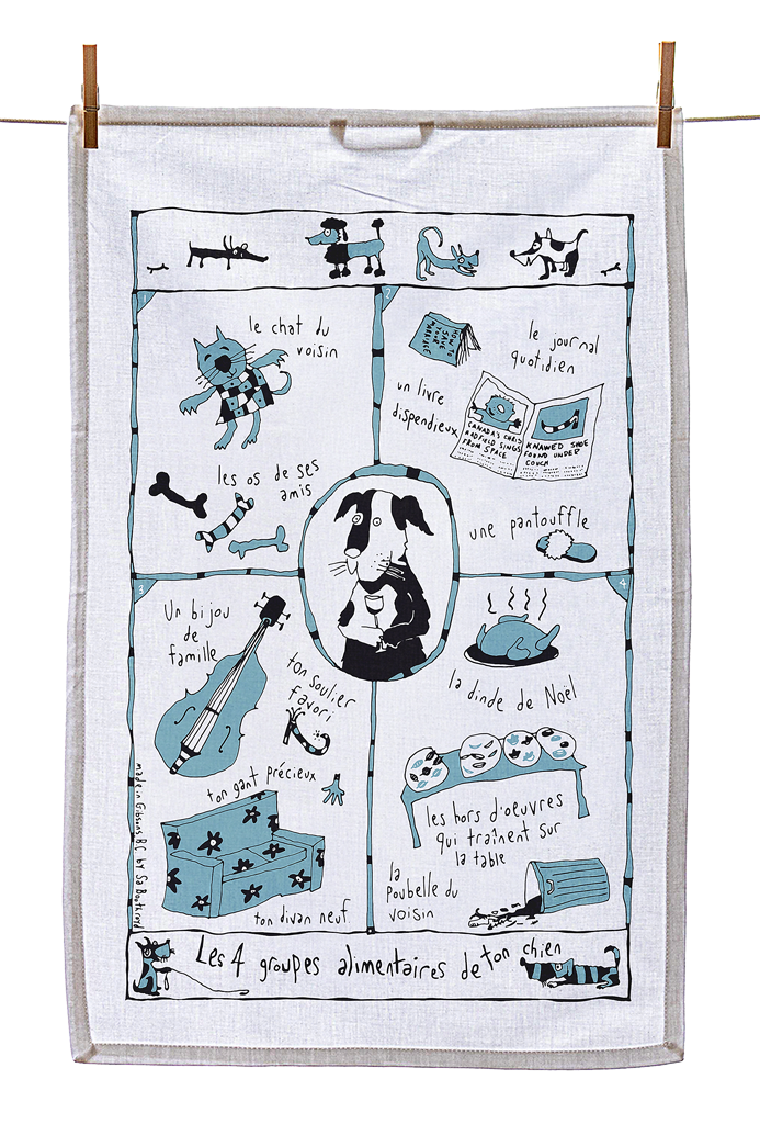 
                  
                    Tea Towel - Your dog's four food groups (English & French)
                  
                