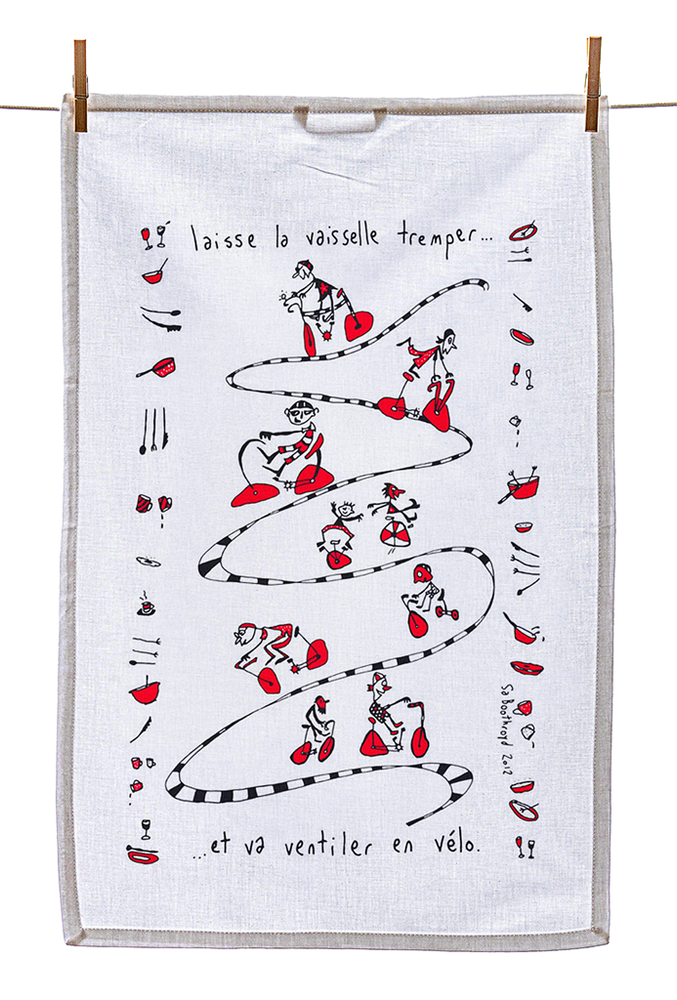 
                  
                    Tea Towel - Leave the dishes til later and go for a ride (English & French)
                  
                
