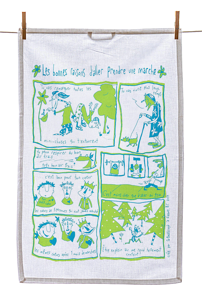 
                  
                    Tea Towel - Reasons to go for a walk (English & French)
                  
                