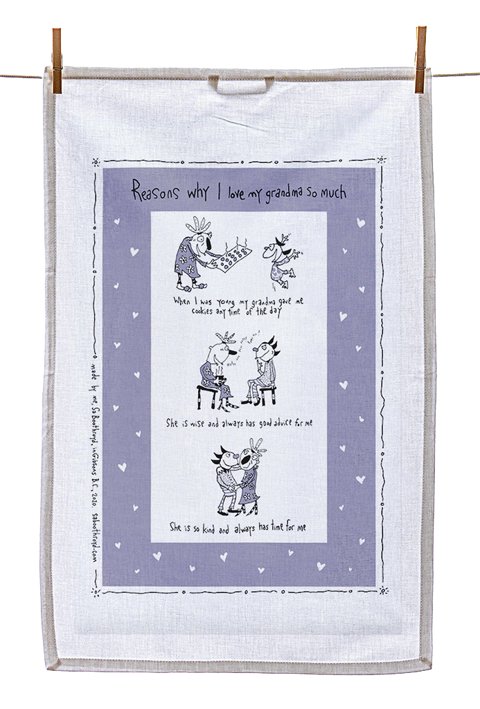 
                  
                    Tea Towel - Reasons why I love my grandma so much (also available in grey!)
                  
                