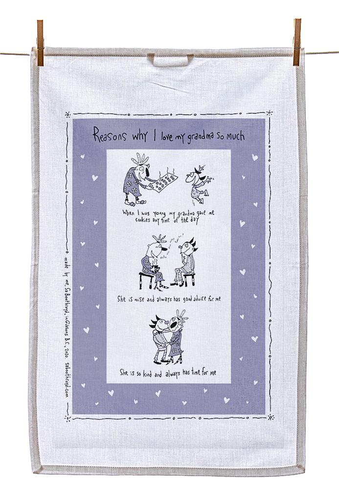 Tea Towel - Reasons why I love my grandma so much (also available in grey!)