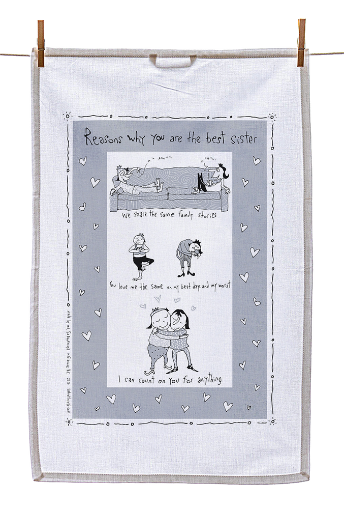 
                  
                    Tea Towel - Reasons why you are the best sister (English & French)
                  
                