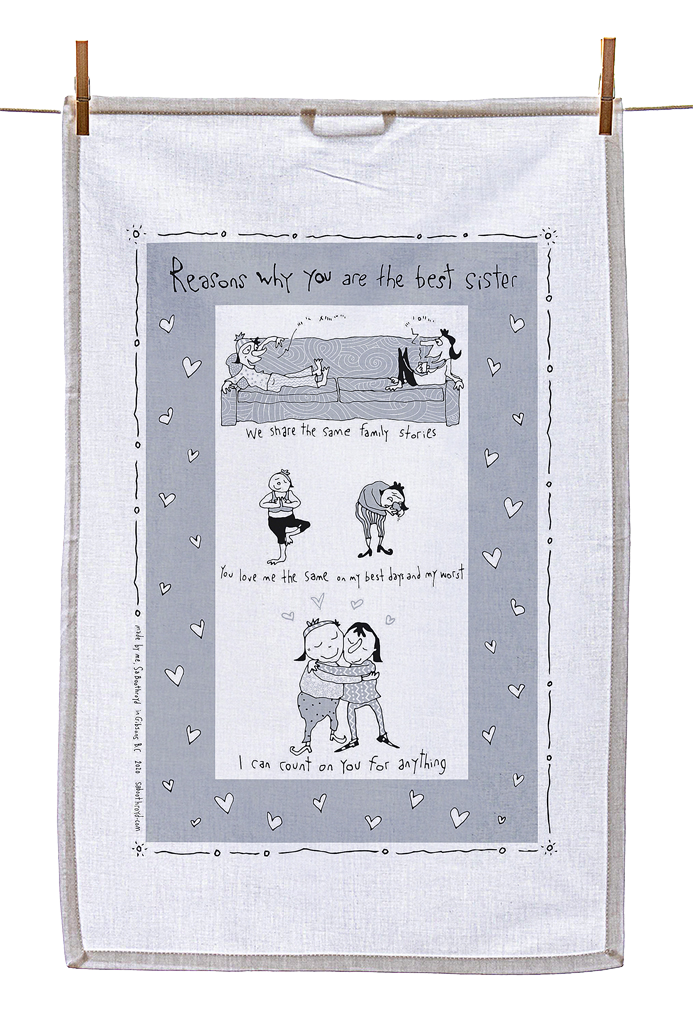 
                  
                    Tea Towel - Reasons why you are the best sister (English & French)
                  
                