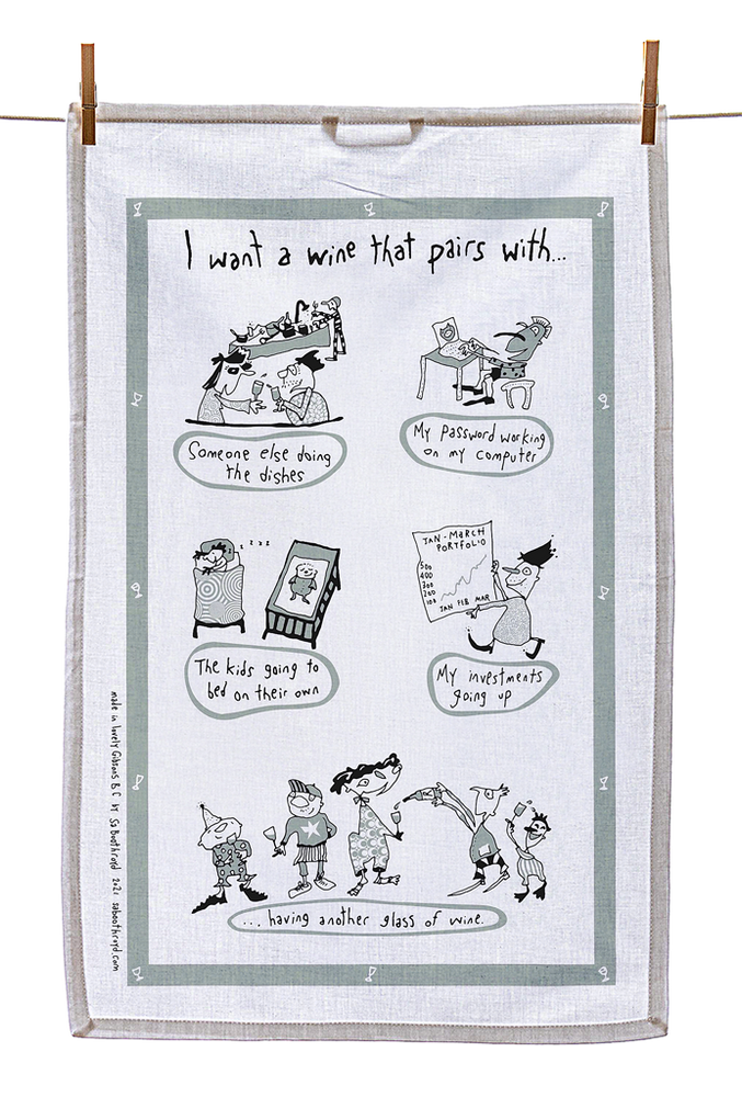 
                  
                    Tea Towel - I want a wine that pairs with.. (also available in grey!)
                  
                