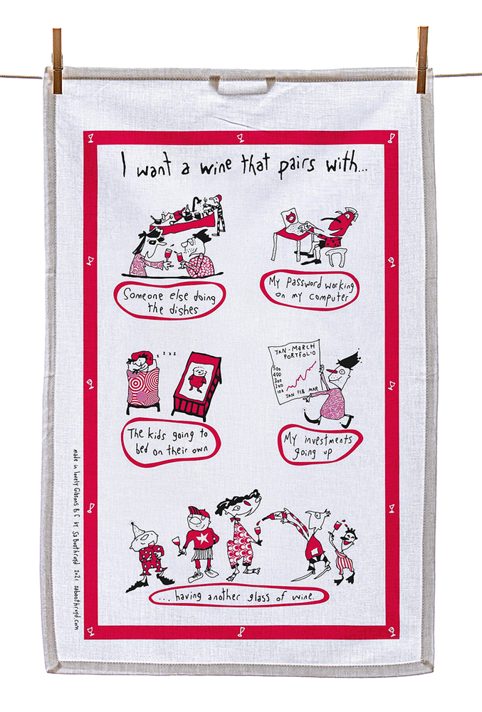 
                  
                    Tea Towel - I want a wine that pairs with.. (also available in grey!)
                  
                