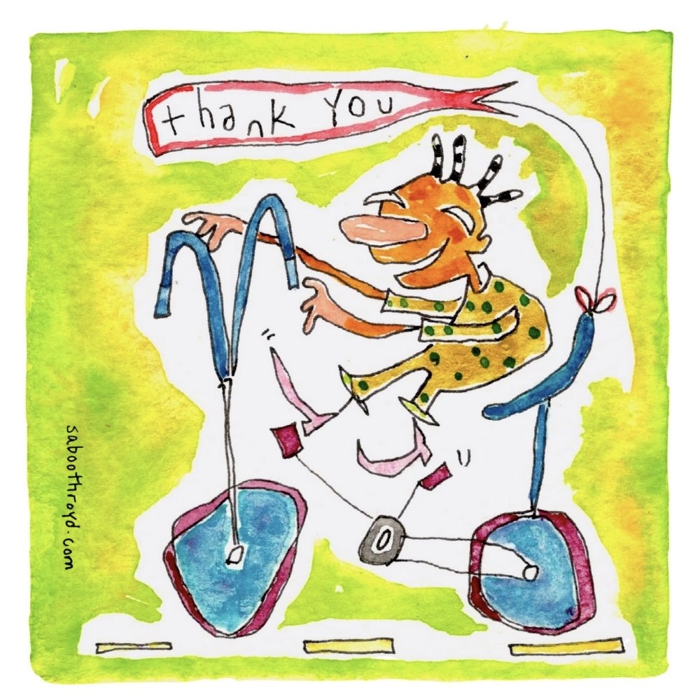 Mini Card - Thank you (bike) – Sa Boothroyd Gallery