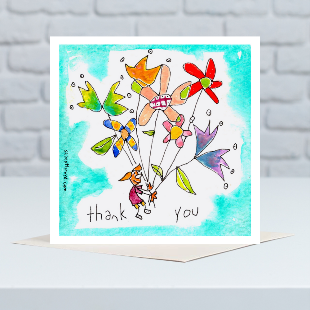 Mini Card - Thank you (flowers)
