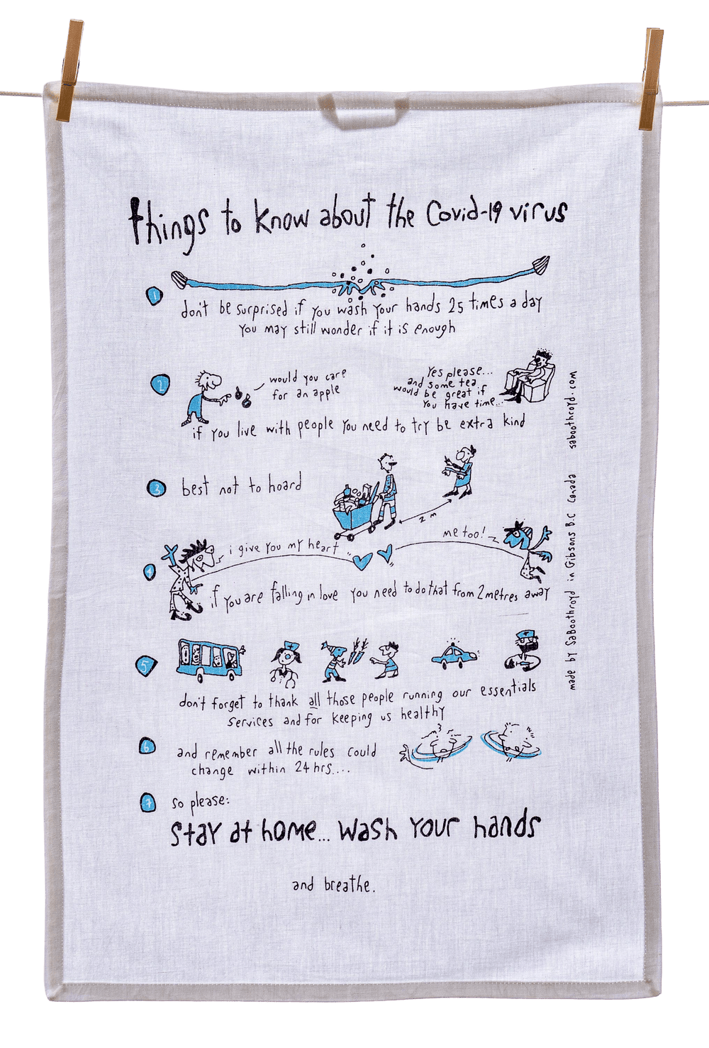 Tea Towel - Things to know about the COVID-19 Virus